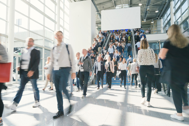 People at a tradeshow