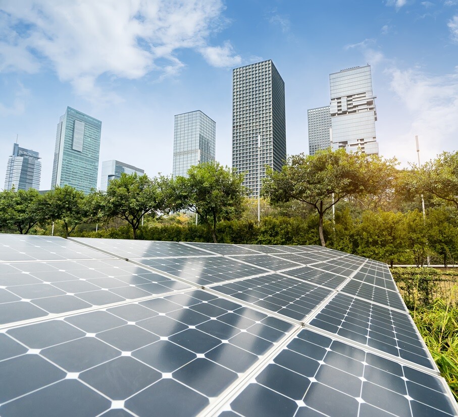 Solar Panels over Corporate Buildings